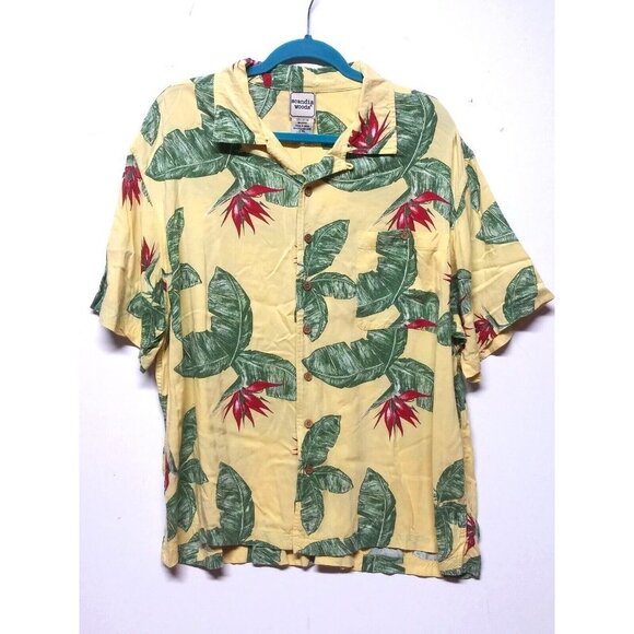 Scandia Woods Mens Shirt XXL Tropical Hawaiian BIRD OF PARADISE Floral Foliage - Picture 3 of 8
